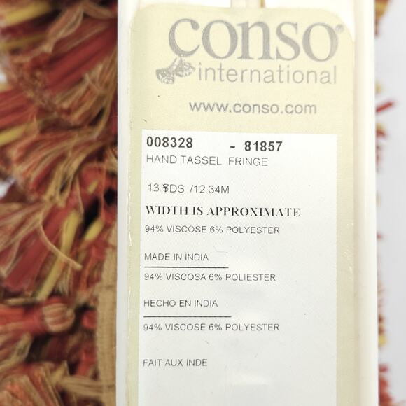 Vtg Conso Tassel Fringe Decorative Trim 3.5" Rust Sewing Drapery Upholstery 7yds - Picture 6 of 7